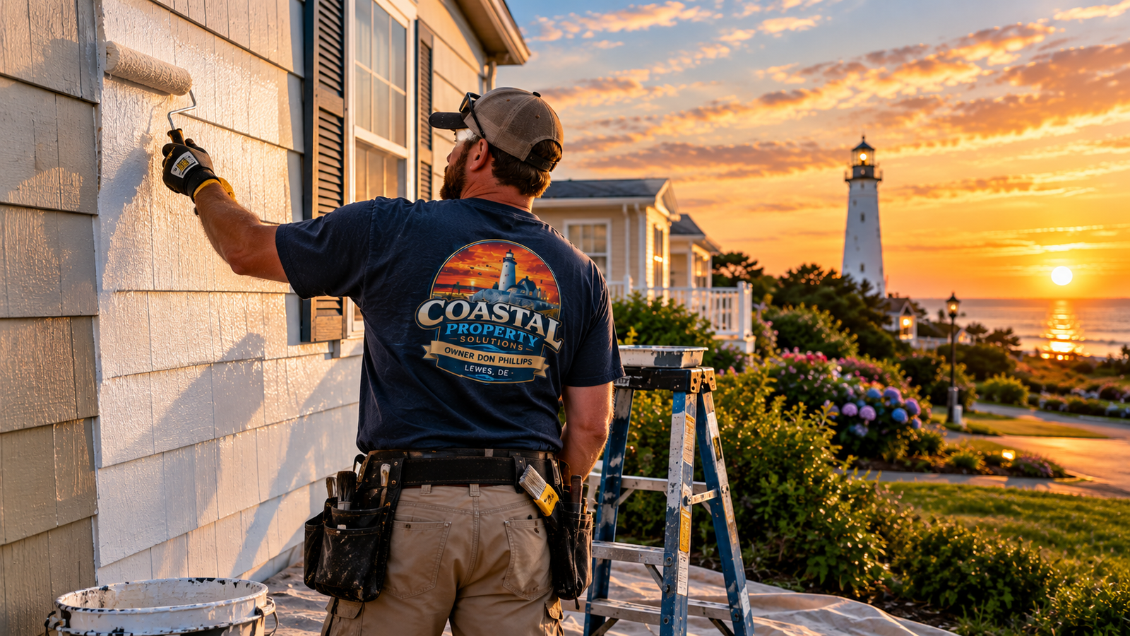 Freshly painted house exterior with clean trim