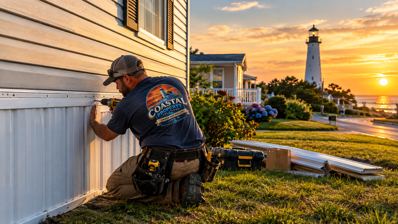 Mobile home skirting installation